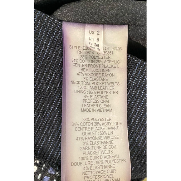 Elie Tahari Patterned Bomber Jacket Size 2 - Picture 5 of 5